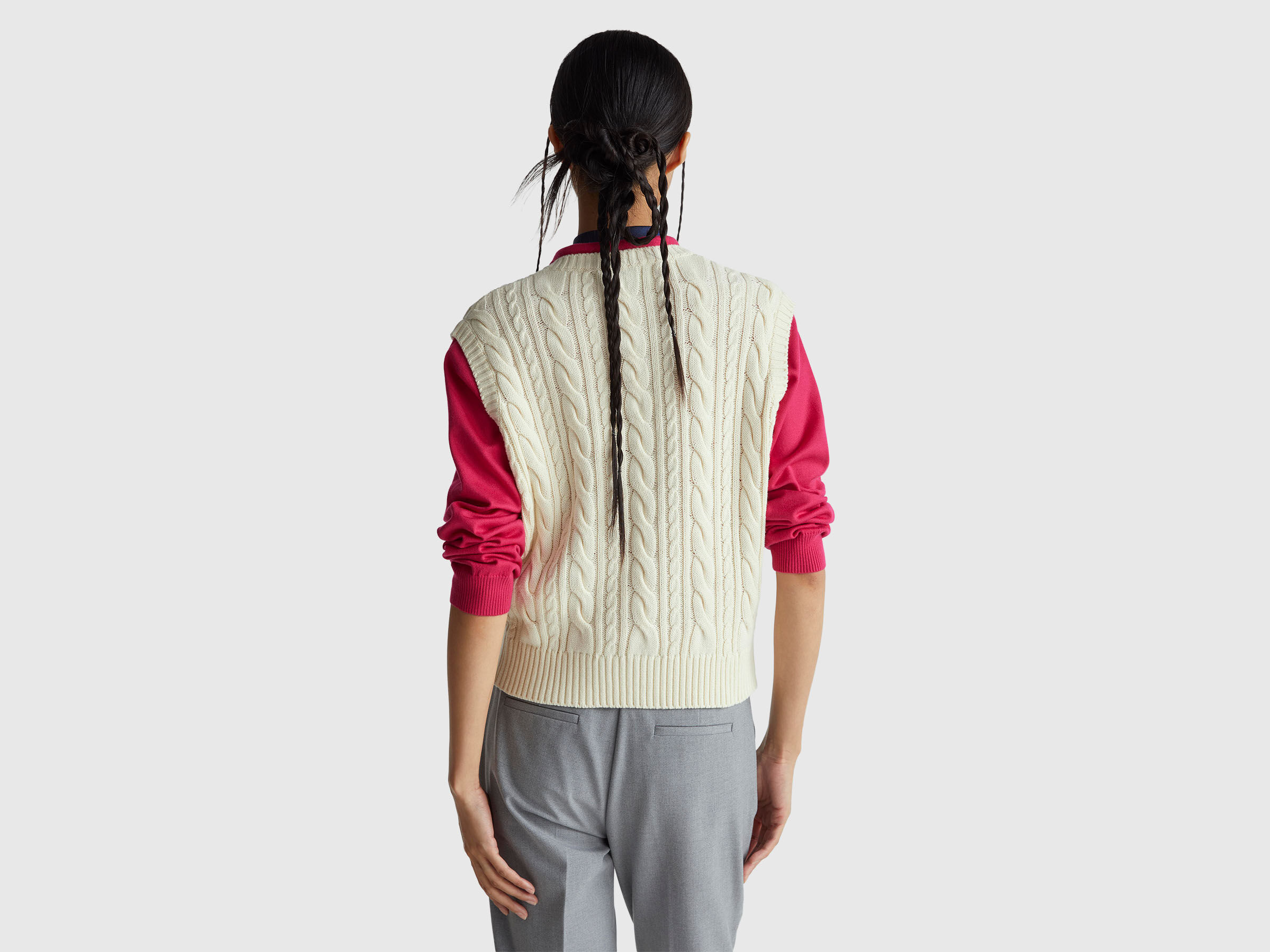 S/L V NECK SWEATER Women image number 2